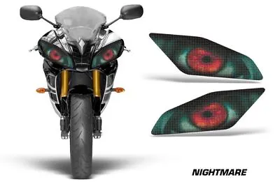 Street Bike Headlight Eye Graphics Kit Decal Cover For Yamaha R6 06-15 NIGHTMARE • $22.95