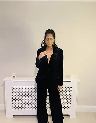 Black Velvet Suit Set Uk8 • £58