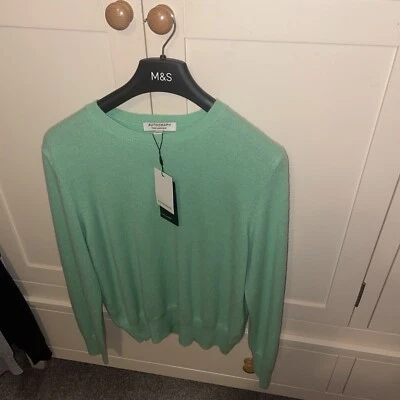 £10.50 • Buy M&S AUTOGRAPH LADIES CASHMERE  Green CREW NECK JUMPER SIZE 14 (BNWT