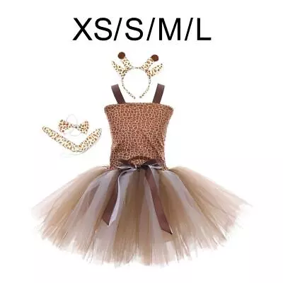 Baby Toddler Girls Giraffe Tutu Dress Costume With Headband Xmas Cosplay • £15.88