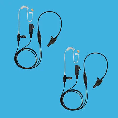 2x Event Organizer 2-Wire Clear Tube Earpiece PTT For Motorola XTS-2500 MTX960 • $56