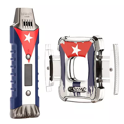 Lubinski Travel Butane USB Cigar Lighter 1 Torch Flame Luxury Sharp Cigar Cutter • $73.99