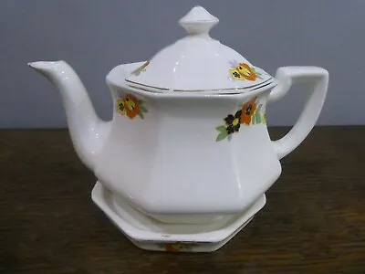 £10 • Buy Lovely Vintage Art Deco Britannia Pottery Co Ltd  Scotch Ivory Tea Pot