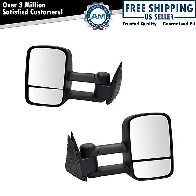 Pair Manual Telescoping Towing Mirrors Fits 99-07 Chevrolet Silverado GMC Sierra • $80.20