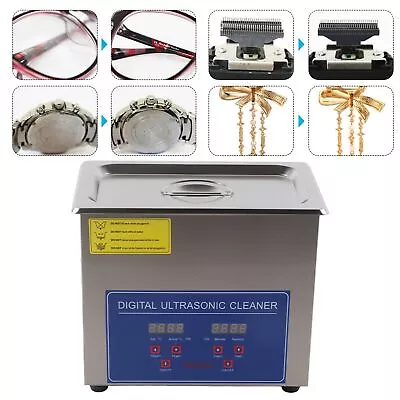 Digital Ultra Sonic Cleaner Bath  Timer Stainless Tank Cleaning 3L Ultrasonic UK • £73.92