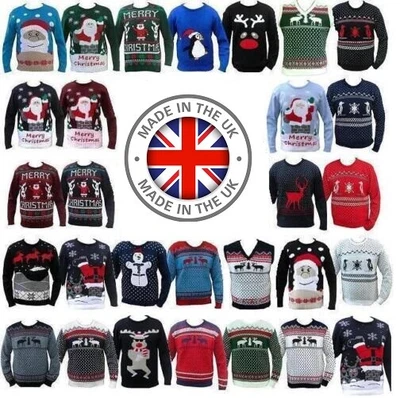 £12 • Buy Mens Christmas Jumper Funny Novelty Xmas Pullover Sweater Knitted Santa Reindeer
