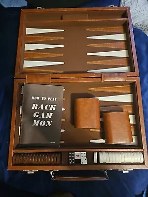 Vintage Backgammon Travel Set Bakelite Style Pieces • $31.51