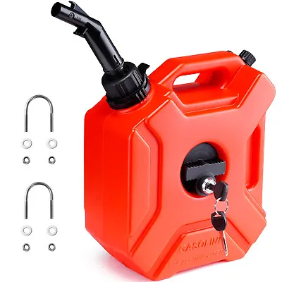 VEVOR Fuel Gas Tank Portable Gas Can 1.3 Gal/5L With Lock Motorcycle ATV SUV UTV • $37.19