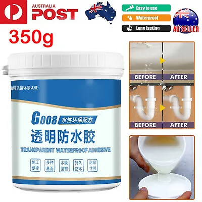 350g Bathroom Waterproof Glue Long-lasting Sealant Transparent Coating Tiles AU • $8.99