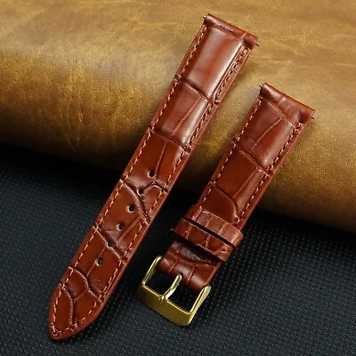 18mm Brown Alligator Leather Watch Strap Luxury Crocodile Watch Band Vintage • $20.99