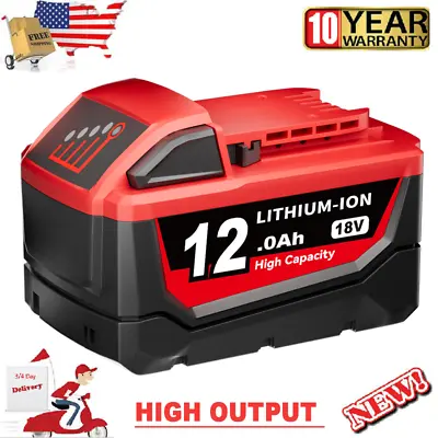 18V 12.0AH Extended Capacity Battery For Milwaukee M18 Lithium XC 48-11-1890 • $21.92