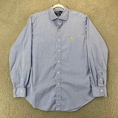 Polo Ralph Lauren Adult Large Blue Striped Regent Classic Fit Button Shirt Mens • $17.88