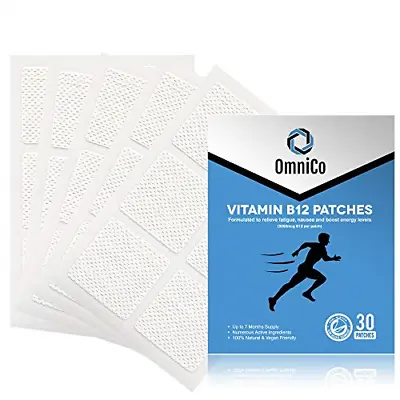 OmniCo Vitamin B12 Patches - Up To 7 Months Supply 30 Pack - Natural Patch May • £14.48