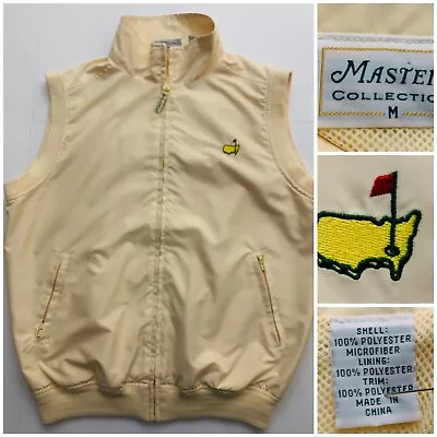 Masters Collection  Golf Vest Full Zip Mens Size Medium Yellow Embroidered Logo • $65