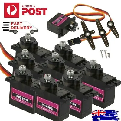 1-10PC MG90S Micro Metal Gear 9g Servo For RC Plane Helicopter Boat Car 4.8V- 6V • $25.90