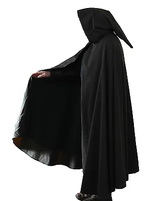  Rustic Black Waxed Cotton Cloak-Legoslas/LOTR/Pagan/Larp • £65