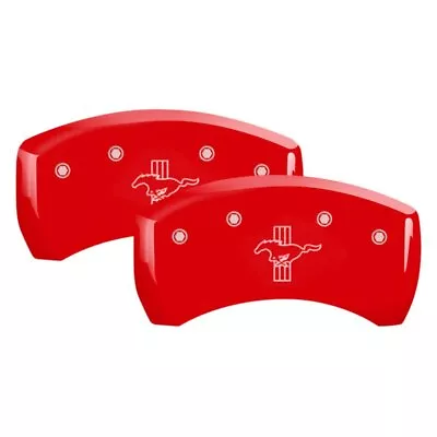 For Ford Mustang 06-14 MGP Gloss Red Rear Caliper Covers W Bar & Pony Engraving • $185