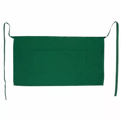 £2.99 • Buy 1-100 Plain Green Half Size Waist Waiter Waitress Apron Bar Café Pub With Pocket