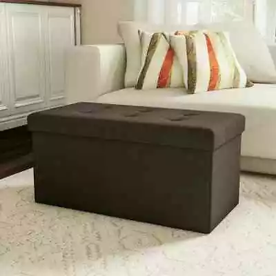 Lavish Home 30-inch Folding Storage Ottoman With Removable Bin (Brown) • $24