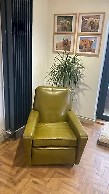 Vintage Retro Leather Danish Armchair Mid Century • £50