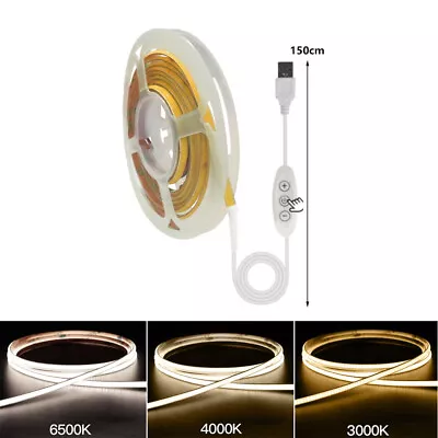 5V USB COB LED Strip 480LED Flexible Tape Lights 4mm White Home DIY Lighting • $4.85