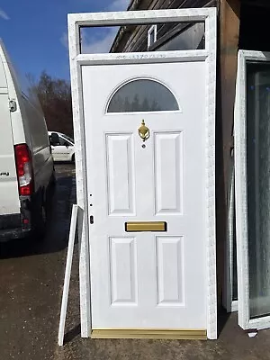 New White Composite Front Door 1010-2370/ 2090 New In Upvc Frame Includes Sill • £365