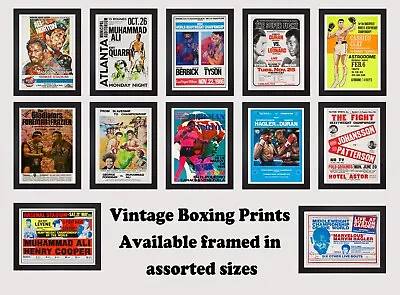 Vintage Boxing Poster Art Prints / Framed Available / Lots Of Designs / Wall Art • £23.49