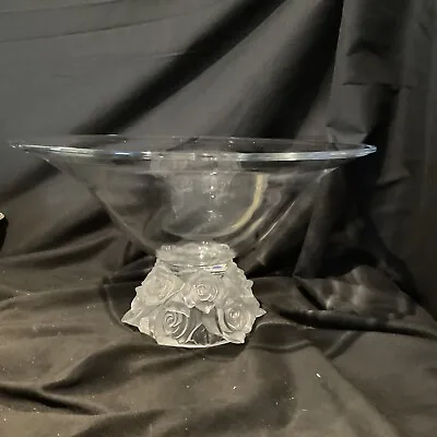 Shannon Crystal Designs Of Ireland Large 14 In Frosted Rose Centerpiece Bowl • $65