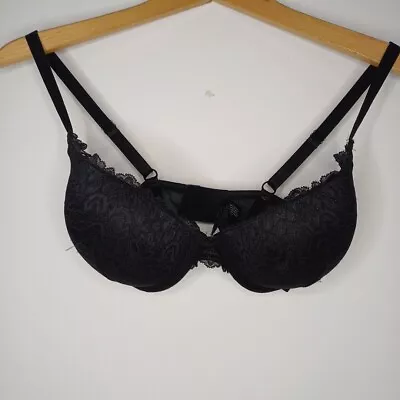 New Look 32dd Maximiser Push Up Underwired Padded Bra Black Lace 2x Bust Boost • £7.99