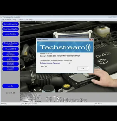 Techstream  Diagnostic Scanner V18.00.008+256GB SSD+Windows 10 Pro 64 Bit • $75