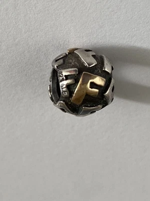 $34.99 • Buy Pandora 14k Gold 'f' Sterling Silver Charm - 79298 F