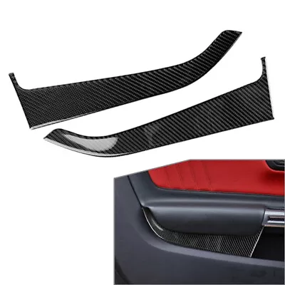 Interior Inner Door Panel Cover For Ford Mustang 2015-2023 2PCS Carbon Fiber AU • $37.88