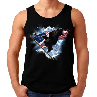 £10.95 • Buy Velocitee Mens Vest Patriotic American Eagle USA Flag Biker America A17995