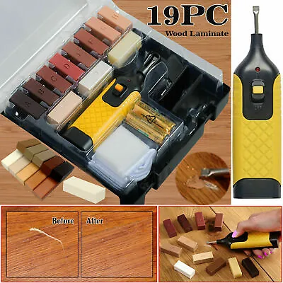 19pcs Laminate Floor Repair Kit Worktop Furniture Wax System For Chips Scratches • £12.55