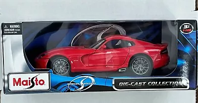 Maisto 2013 Dodge SRT VIPER GTS Model 1:18 Scale 31128 Red Die Cast Collection • $59.87