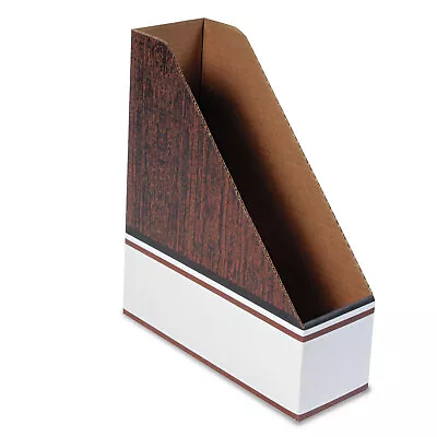 Bankers Box Corrugated Cardboard Magazine File 4 X 11 X 12 3/4 Wood Grain • $38.40