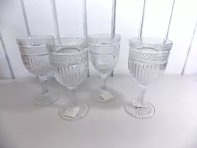 Vintage Libbey Radiant Water Tea Goblets /Wine Stemware Glasses~Set Of 4 • $16