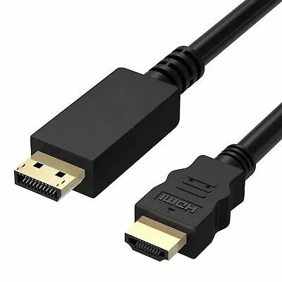 1m DisplayPort DP Display Port To HDMI Male Plug Display/Monitor/TV Cable Lead • £3.99