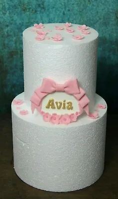 Personalised Edible Handmade Any Name Any Colour Plaque / Badge Bow Cake Topper • £14.99
