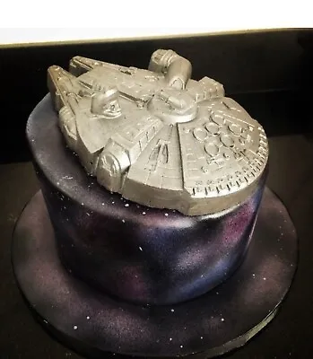 Large Chocolate Millennium Falcon  Cake Topper Large Edible Birthday Star Wars • £14.99