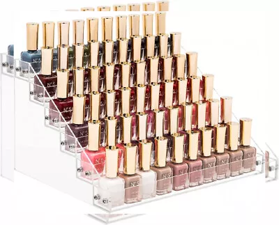 Benbilry 6 Tiers Acrylic Nail Polish Organizer 72 Bottles 6 Tiers Clear  • $32.17