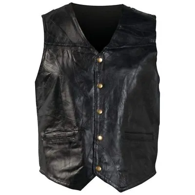 Men's Leather Vest Motorcycle Biker Vest LG XL XXL XXXL Patchwork Design New  • $24.88