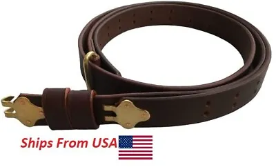 M1907 Military Leather Rifle Sling Ww1 Premium Drum Dyed Leather • $23.32
