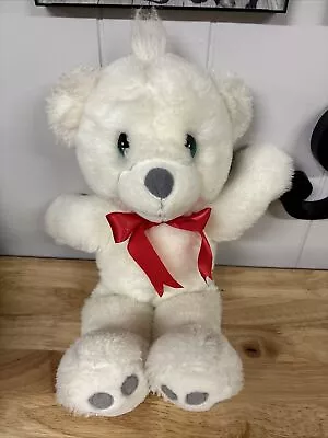 Vintage Precious Moments Plush White Teddy Bear  Snowball  Big Eyes 15  90s Gift • $15.95