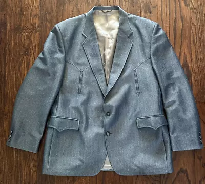 NWT Vintage Circle S Gray Western / Rockabilly Suit - Jacket 48R Pants 40R • $99.99