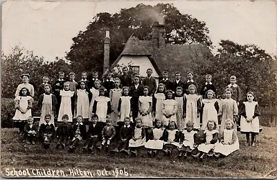 Cambridgeshire Hilton Schoolchildren 1906 RPPC • £10