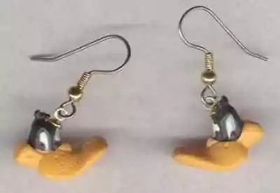 Funky DAFFY DUCK EARRINGS Cartoon Character Looney Tunes Costume Jewelry-HEADS • $7.97