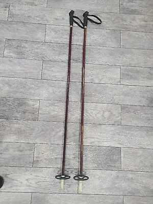 Pair Antique Vintage Bamboo Ski Poles 135cm  Rods 52 Inch  • $30