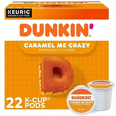 Dunkin' Caramel Me Crazy Coffee Keurig K-Cup Pods Medium Roast 22/Box • $59.36