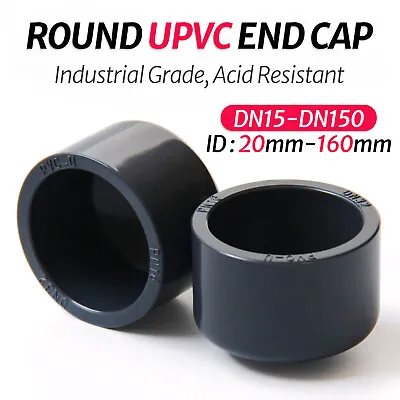 Round Plastic End Cap Black Caps Tube Pipe Ø 20mm (DN15) To Ø 160mm (DN150) • £60.06